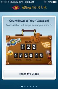 Disney Cruise Line Navigator App Countdown Timer