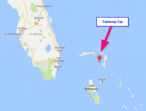 Castaway Cay on a Map
