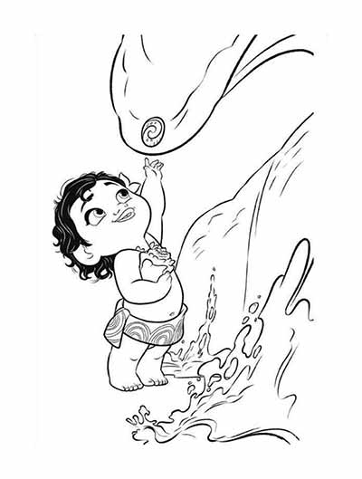 Baby Moana Coloring Pages