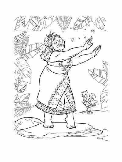 Gramma Tala Coloring Pages from Moana