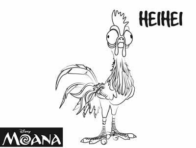 Hei-Hei Coloring Pages from Moana