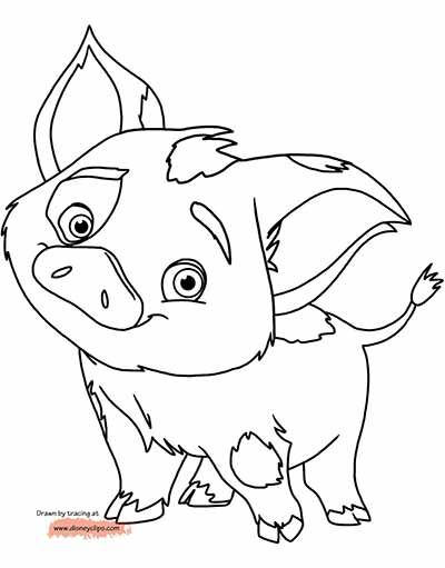 Pua Pig Coloring Pages from Moana