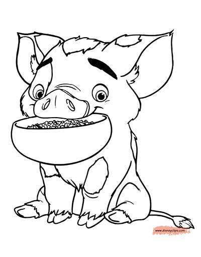 Pua Pig Coloring Pages from Moana