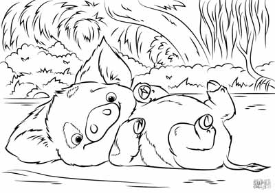 Pua Coloring Pages from Moana