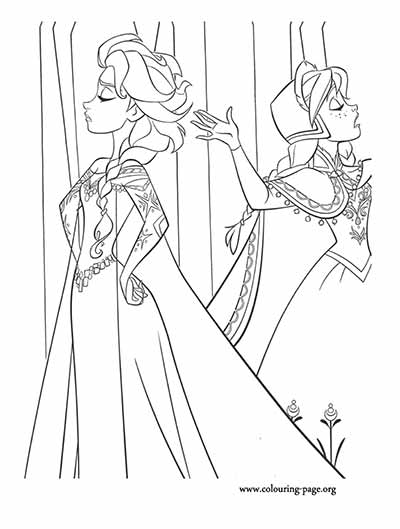 Elsa and Anna Frozen Coloring Pages