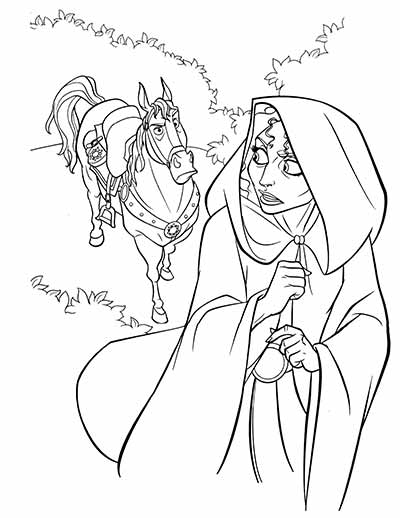 Mother Gothel Coloring Pages from Tangled
