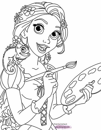 Rapunzel Coloring Page from Tangled by Disney
