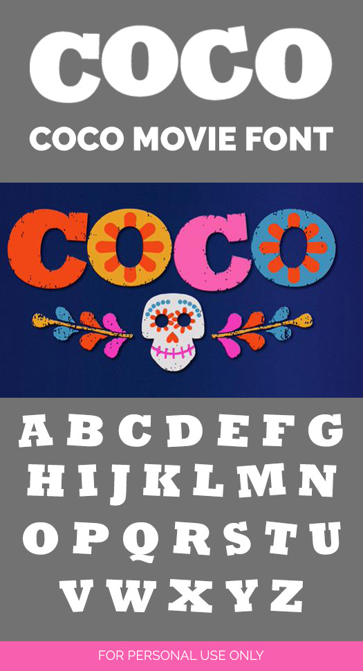 Free Coco Movie font