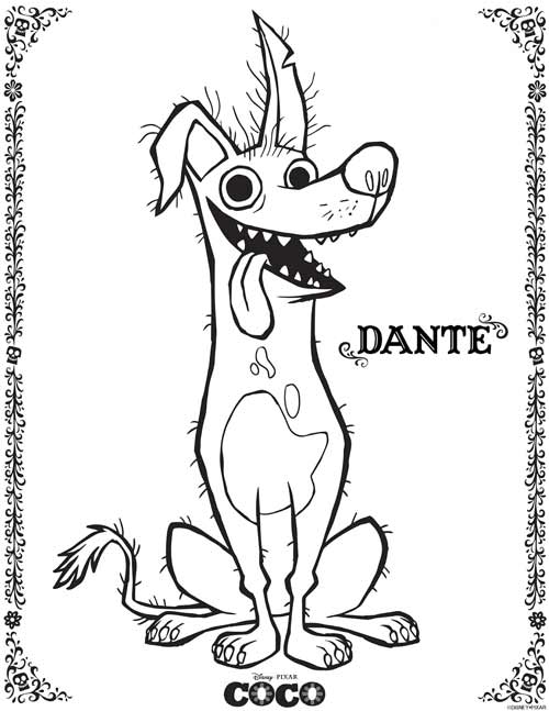 Dante Coco Coloring Pages from Disney Pixar Movie