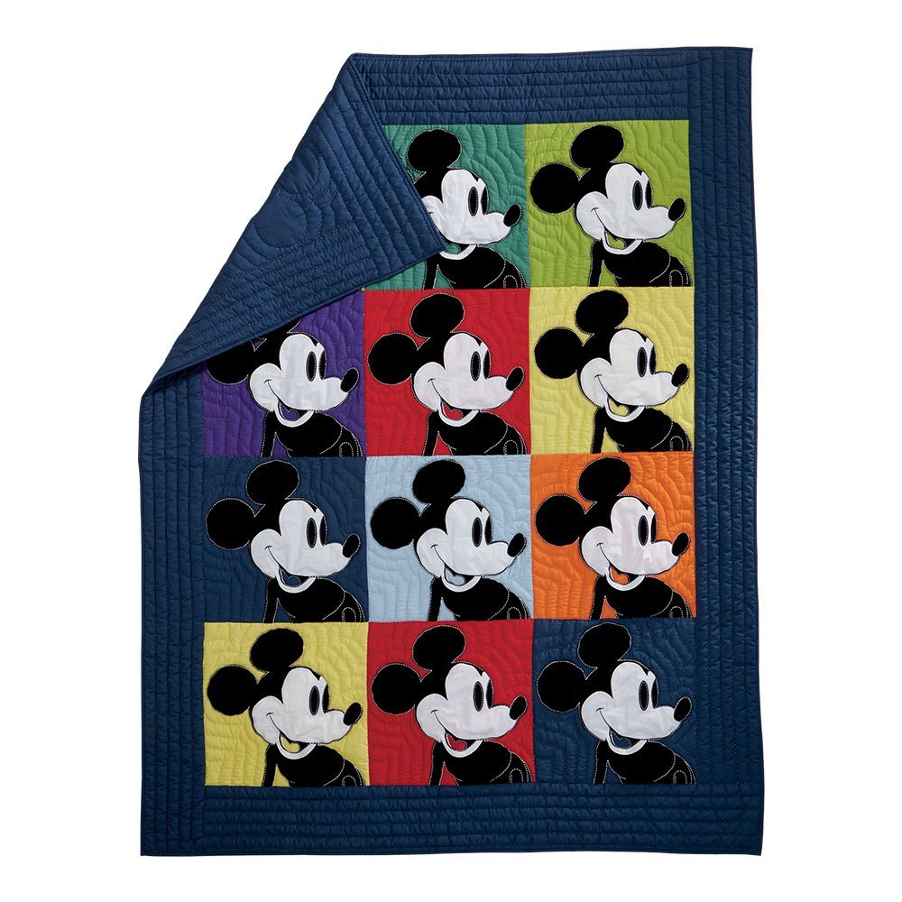 Ethan Allen Navy Standard Disney  Mickey Mouse How Cool Quilted Sham Midnight 