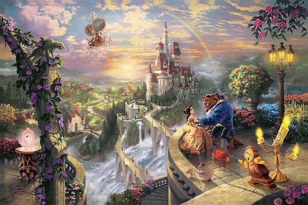 Beauty and the Beast: Amazing Thomas Kinkade Disney Art