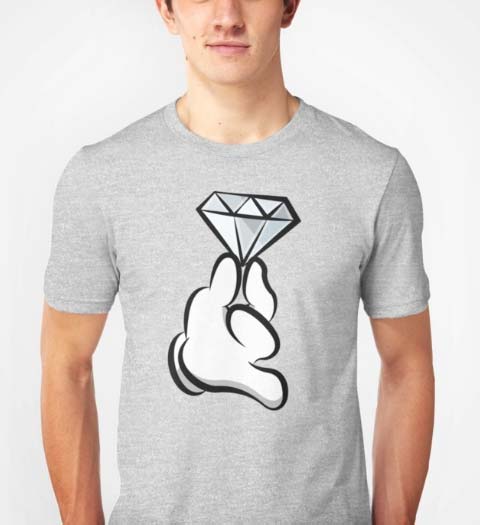 Mickey Mouse Diamond Engagement Tshirt for Men
