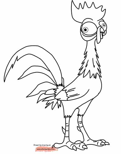 Hei Hei Coloring Pages from Moana