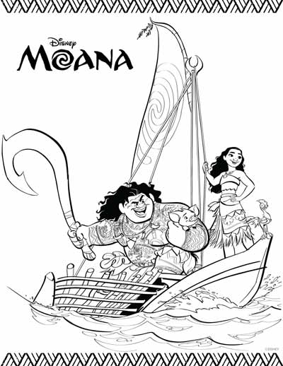 Moana and Friends Coloring Pages