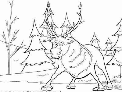 Sven Coloring Pages from Frozen