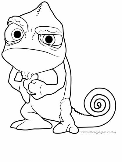Pascal Chameleon Coloring Pages from Tangled
