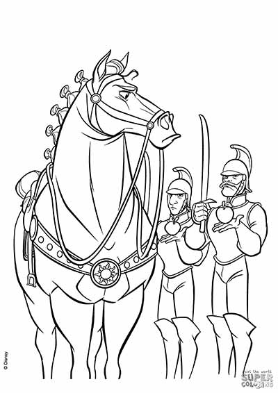 Maximus Horse Coloring Pages from Tangled