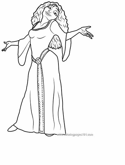 Mother Gothel Coloring Page from Tangled