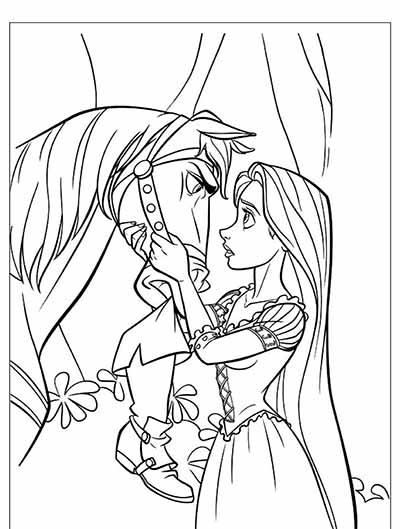 Rapunzel and Horse Coloring Pages from Tangled