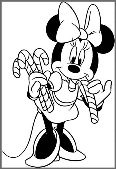 Minnie Mouse Christmas Coloring Pages