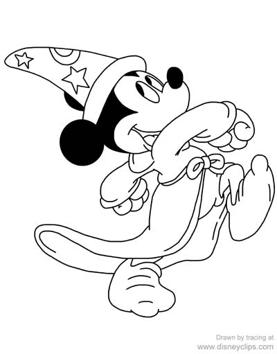 Mickey Mouse Wizard Coloring Pages