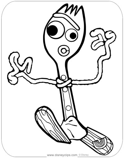 Forky from Toy Story Coloring Pages