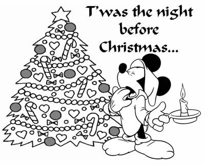 Mickey Mouse Christmas Coloring Pages