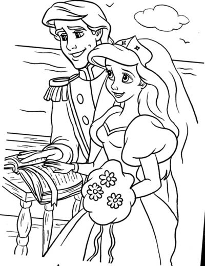 Little Mermaid Wedding Coloring Pages