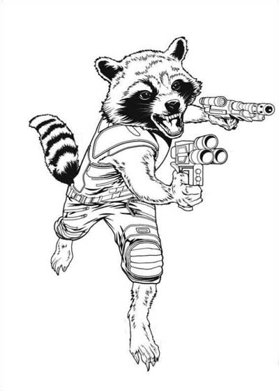 Rocket Raccoon Coloring Pages
