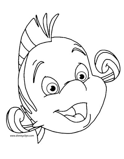 Little Mermaid Flounder Coloring Pages