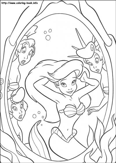 Ariel and Her Sisters Coloring Pages