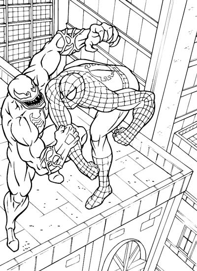 Spiderman VS Venom Coloring Pages
