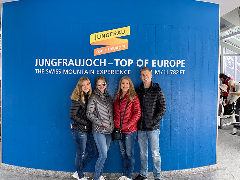 Family at Jungfraujoch and the Sphinx Observatory