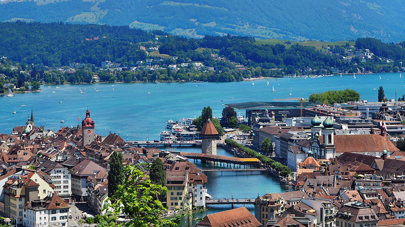 View of Lucerne, Switzerland during the summer