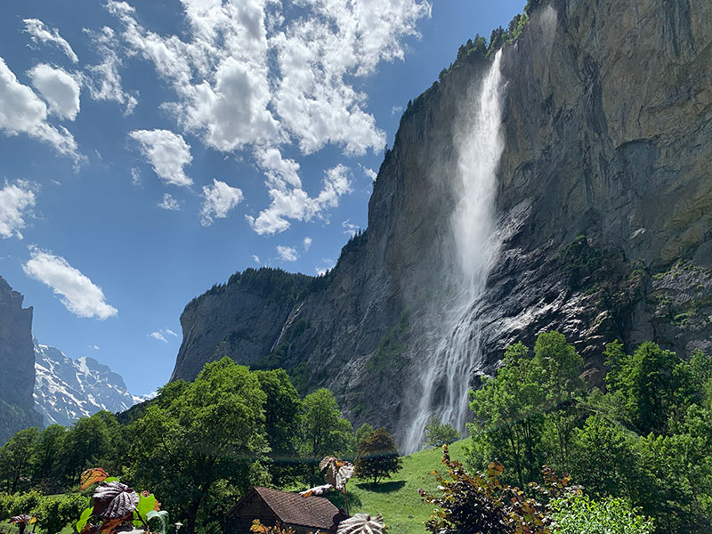 View from Lauterbrunnen, Switzerland to Staubbach Falls