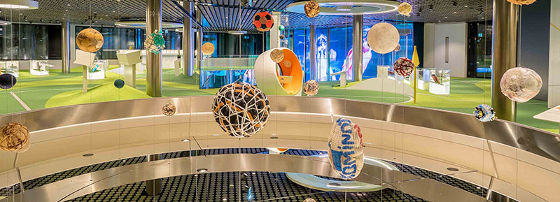 FIFA World Football Museum display of soccer balls