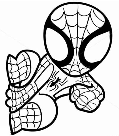 Baby Spiderman Coloring Pages