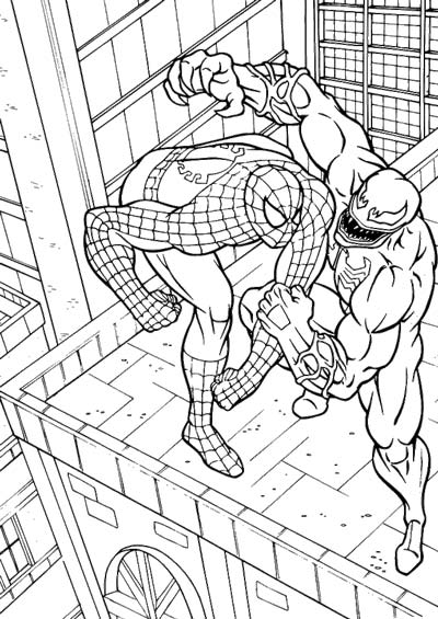 Spiderman VS Venom Coloring Pages