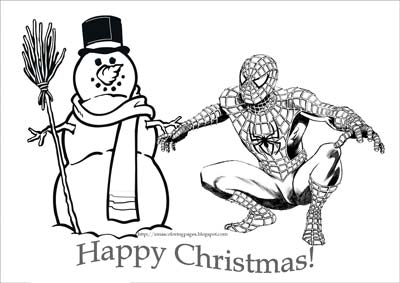 Spiderman Christmas Coloring Pages