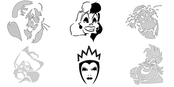 Disney Villains Pumpkin Stencils for Carving