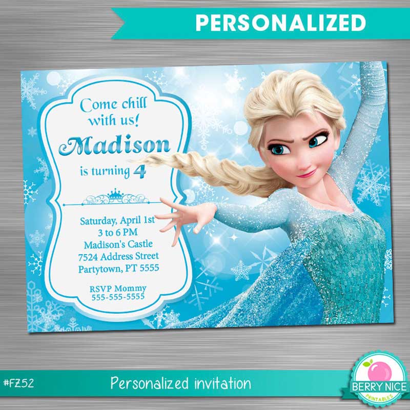 Elsa Party Invitation for Frozen Party Ideas