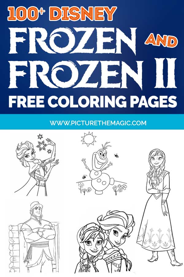 FREE! 100 Frozen Coloring Pages. And Frozen 2 coloring pages too! Print them one at a time or download them all at once. #frozen2 #frozen