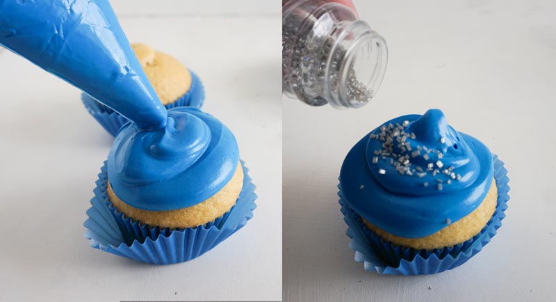 Frozen and Frozen 2 Cupcakes! Elsa & Sven cupcakes are so cute. Learn how to make them for a Frozen party ideas.