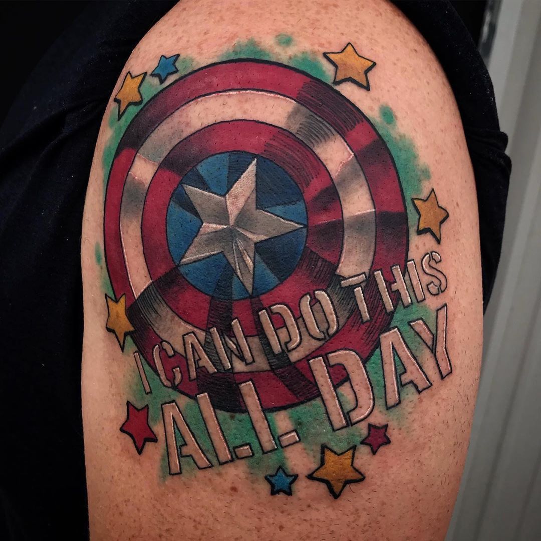 Captain America "I can do this all day" tattoo