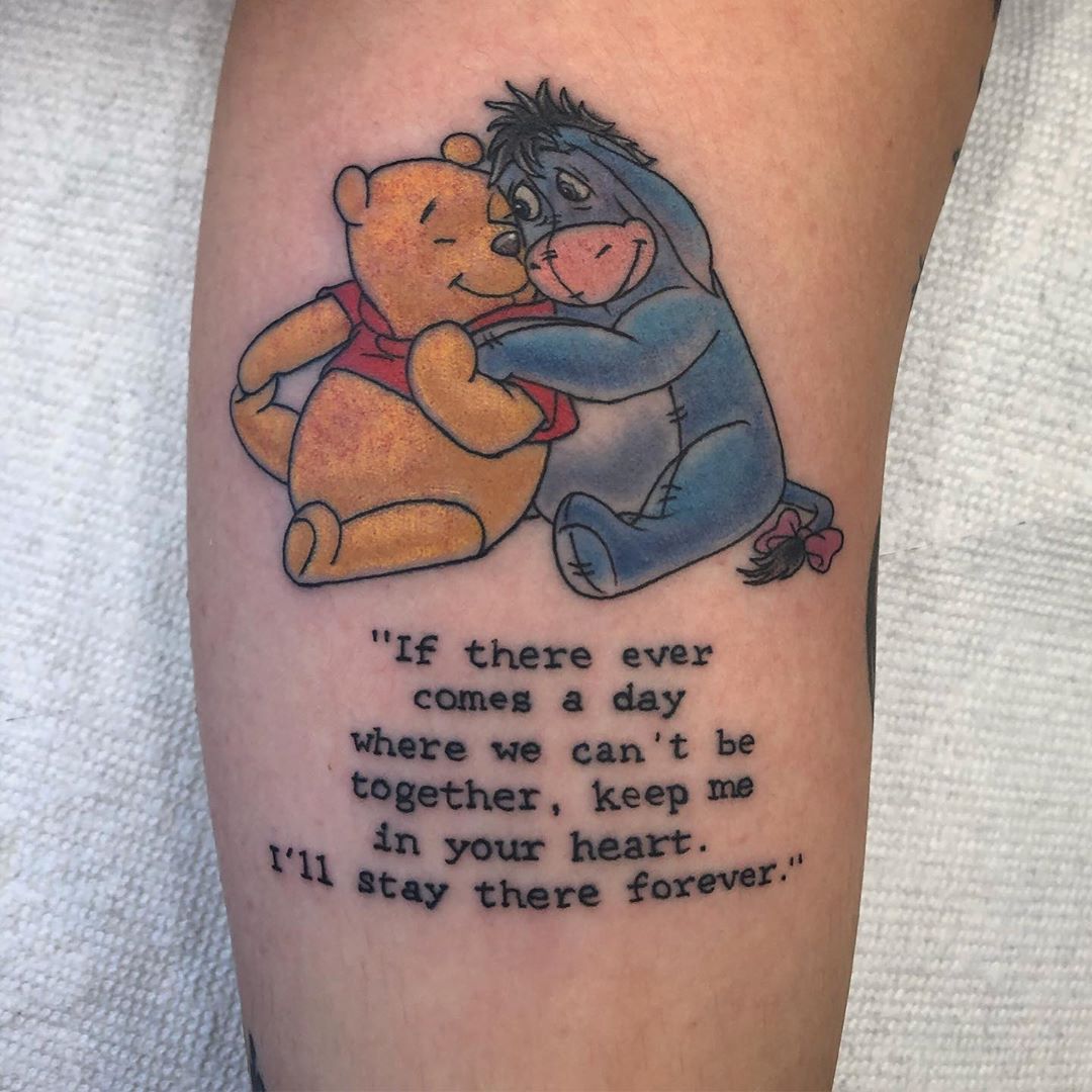 Be unique by getting Winnie the Pooh tattoo with a quote