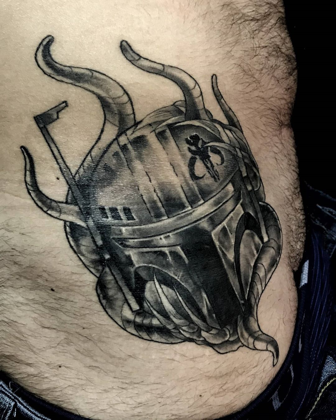 Mandalorian with tentacles tattoo
