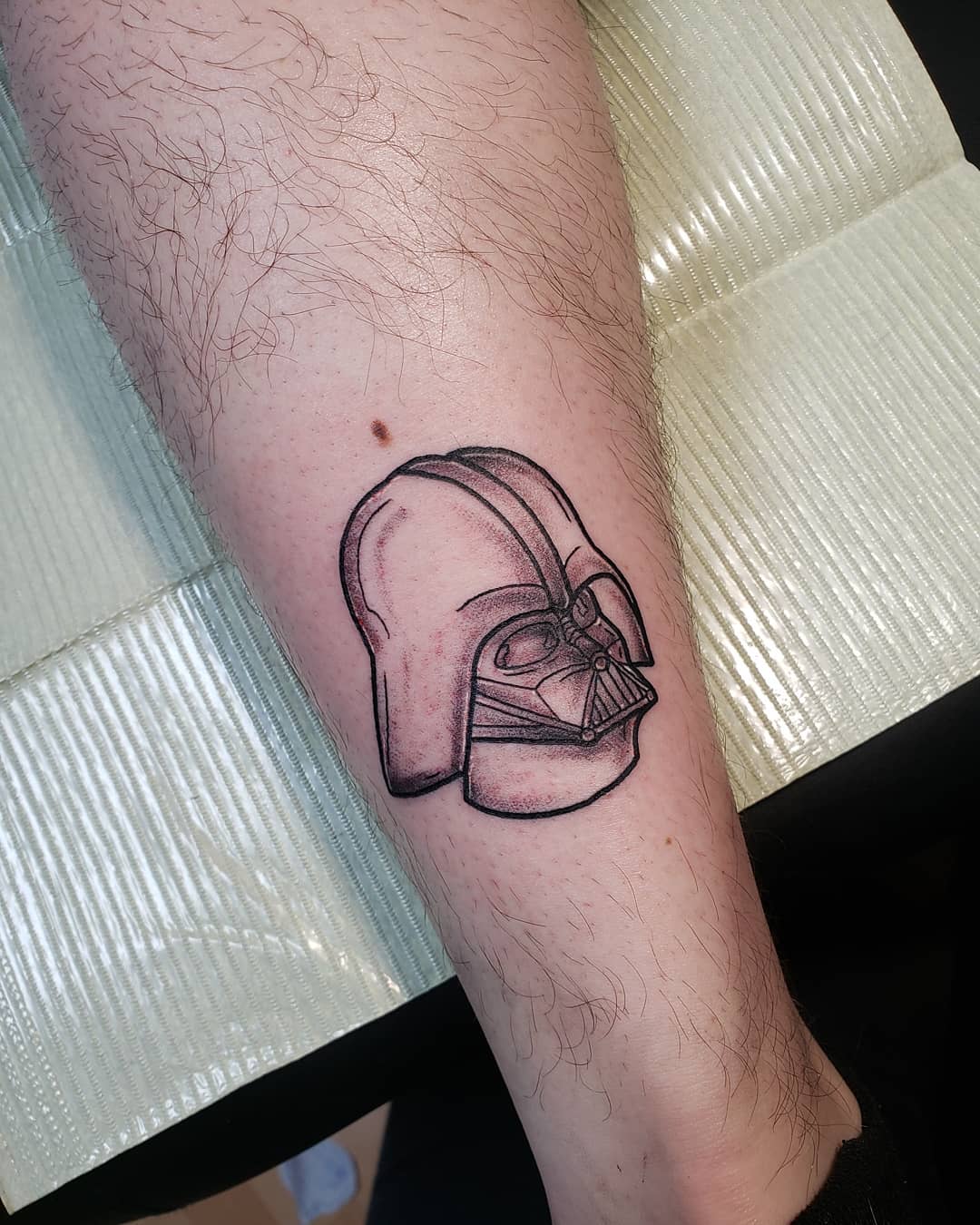 Tattoo of Darth Vader's Mask Not Filled 