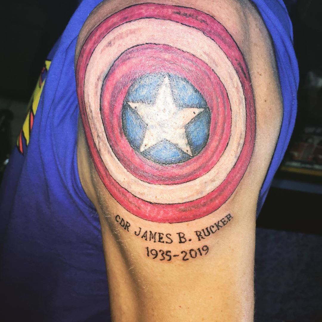 Captain America shield tattoo