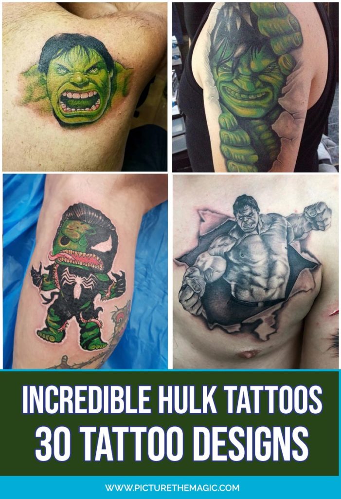 The Best Incredible Hulk Tattoo Ideas! Over 30 amazing designs to help you Hulk Smash. #avengers #marvel #tattoo #disney