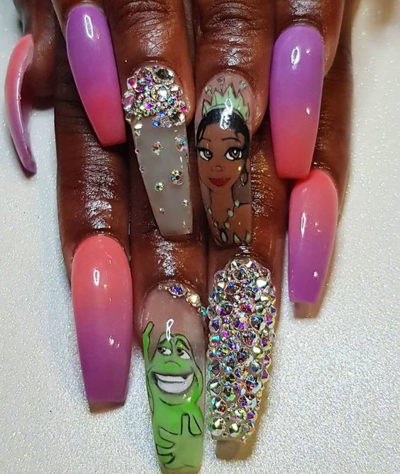 acrylic nails with disney design｜TikTok Search